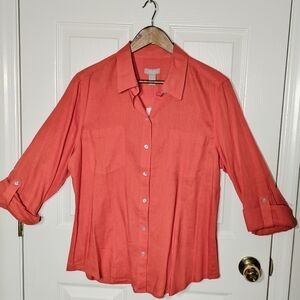 CHICO'S Linen Shirt. NWT
